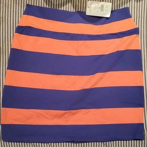 "Annie Skirt" Blue/Coral Cotton Mini Leisure Skirt